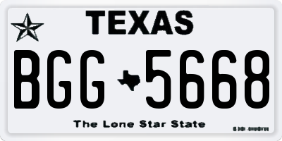 TX license plate BGG5668