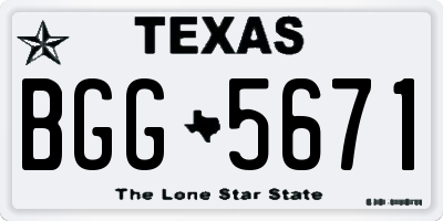 TX license plate BGG5671