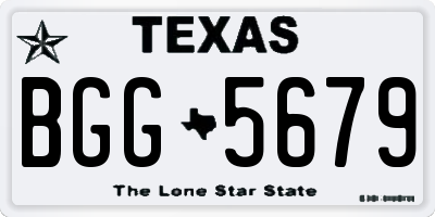 TX license plate BGG5679