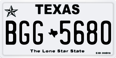 TX license plate BGG5680