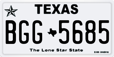 TX license plate BGG5685