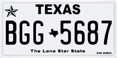 TX license plate BGG5687