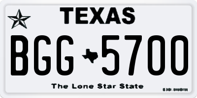 TX license plate BGG5700