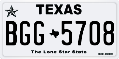 TX license plate BGG5708