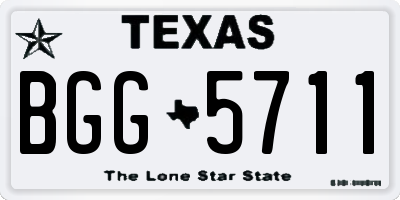 TX license plate BGG5711