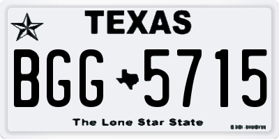 TX license plate BGG5715