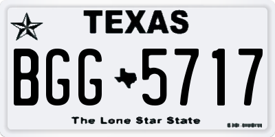 TX license plate BGG5717