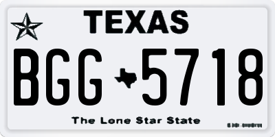 TX license plate BGG5718