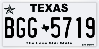 TX license plate BGG5719