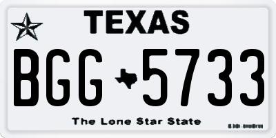 TX license plate BGG5733