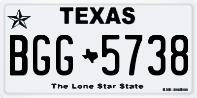 TX license plate BGG5738