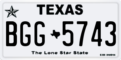TX license plate BGG5743