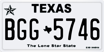 TX license plate BGG5746