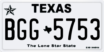 TX license plate BGG5753