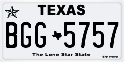 TX license plate BGG5757