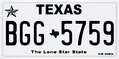 TX license plate BGG5759