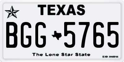 TX license plate BGG5765