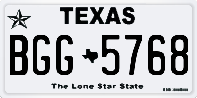 TX license plate BGG5768
