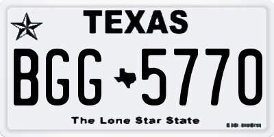 TX license plate BGG5770