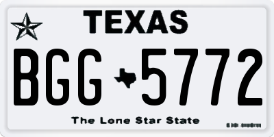 TX license plate BGG5772