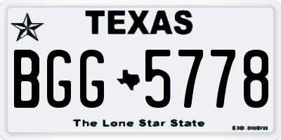 TX license plate BGG5778