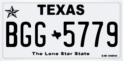 TX license plate BGG5779