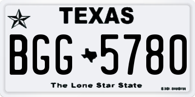 TX license plate BGG5780