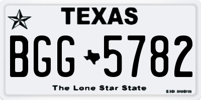 TX license plate BGG5782
