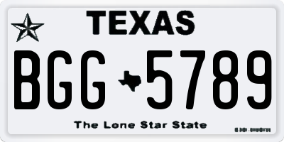 TX license plate BGG5789
