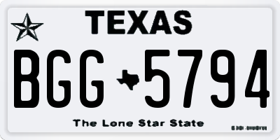 TX license plate BGG5794