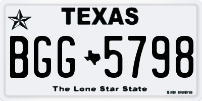 TX license plate BGG5798