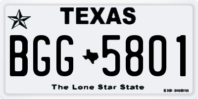 TX license plate BGG5801