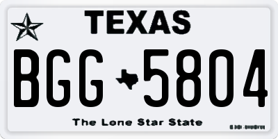 TX license plate BGG5804