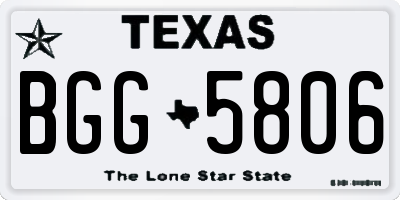 TX license plate BGG5806