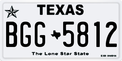 TX license plate BGG5812