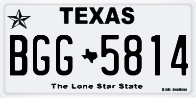 TX license plate BGG5814