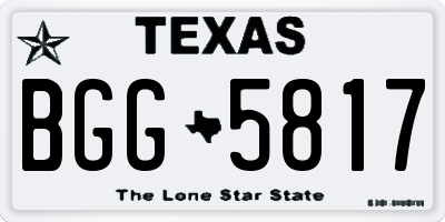 TX license plate BGG5817