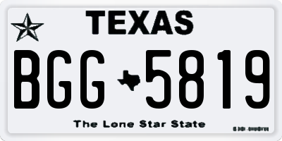TX license plate BGG5819