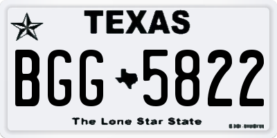 TX license plate BGG5822