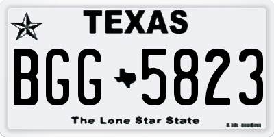 TX license plate BGG5823