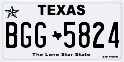TX license plate BGG5824