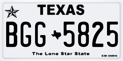 TX license plate BGG5825