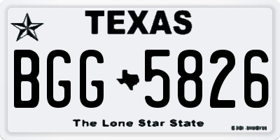 TX license plate BGG5826