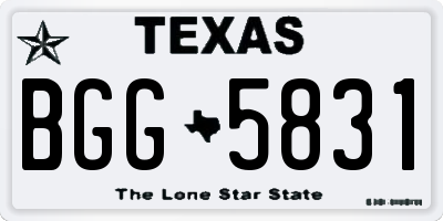 TX license plate BGG5831