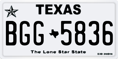 TX license plate BGG5836