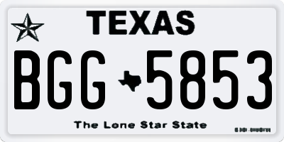 TX license plate BGG5853