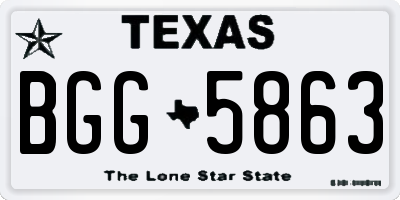 TX license plate BGG5863