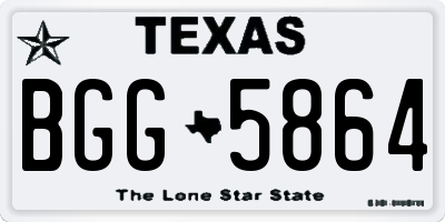 TX license plate BGG5864