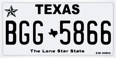 TX license plate BGG5866