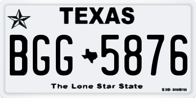 TX license plate BGG5876